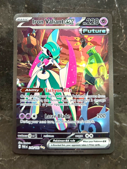 Pokemon Paradox Rift - IRON VALIANT EX - SPECIAL ILLUSTRATION RARE 249/182 - NM - Image 1
