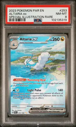 Pokemon Paradox Rift - ALTARIA EX - SPECIAL ILLUSTRATION RARE - 253/182 - PSA 8 - Image 1
