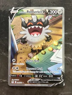 Pokemon Lost Origin - GALARIAN PERRSERKER V ALTERNATE ART 184/196 - NM - Image 1