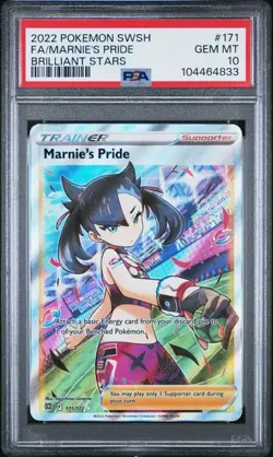 Pokemon Brilliant Stars - MARNIE'S PRIDE FULL ART TRAINER - 171/172 - PSA 10 - Image 1