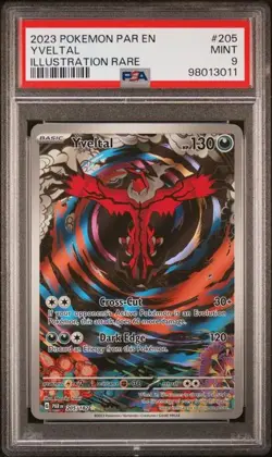 Pokemon Paradox Rift - YVELTAL - ILLUSTRATION RARE - 205/182 - PSA 9 - Image 1