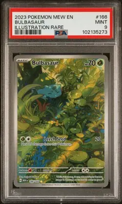 Pokemon 151 ENGLISH - BULBASAUR - ILLUSTRATION RARE - 166/165 - PSA 9 - Image 1