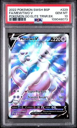 Pokemon Pokemon Go - MEWTWO V - SWSH229 - BLACK STAR PROMO - PSA 10 - Image 1