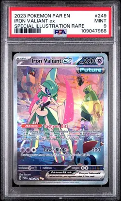 Pokemon Paradox Rift - IRON VALIANT EX SPECIAL ILLUSTRATION RARE 249/182 - PSA 9 - Image 1