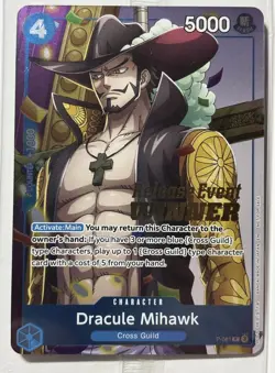 One Piece Dracule Mihawk OP11 Release Event Winner P-081 Promotion Foil Card - Image 1