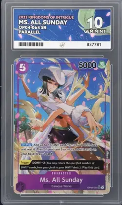 2023 ONE PIECE OP04 #064 MS. ALL SUNDAY KINGDOMS OF INTRIGUE ALT ART ACE 10 - Image 1