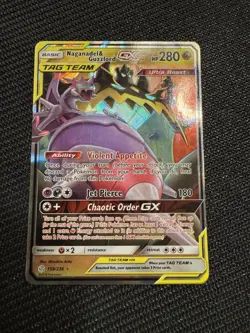 Pokemon TCG Naganadel & Guzzlord GX 158/236 Holo Card English Cosmic Eclipse - Image 1