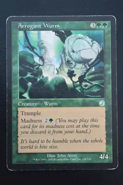 Magic The Gathering MTG ARROGANT WURM Torment HP Heavily Played - Image 1