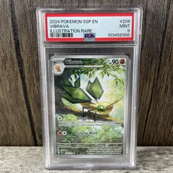 PSA 9 Vibrava 206/191 Pokemon Surging Sparks Illustration Rare 2024 GEM MINT - Image 1