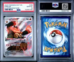 2025 POKEMON WHT EN-WHITE FLARE ILLUSTRATION RARE #098 EMBOAR PSA 10 - Image 3