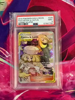 Cynthia & Caitlin 228/236 Cosmic Eclipse English PSA Graded 9 Pokemon TCG - Image 1