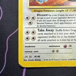 Pokemon TCG Erika's Dragonair Gym Heroes 4/132 Holo Unlimited Rare MP - Image 5
