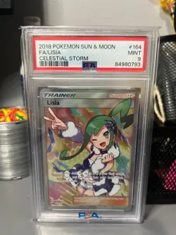 2018 Pokemon Sun & Moon Celestial Storm #164 Lisia Full Art PSA 9 MINT - Image 1