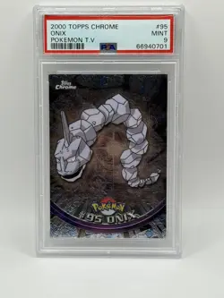 2000 Topps Pokemon TV Animation Series 2 #95 Onix Foil Blue Logo PSA 9 - Image 1
