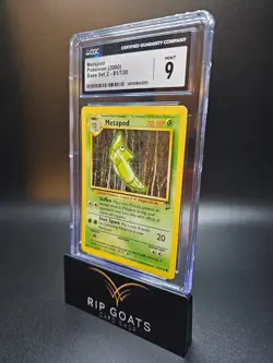2000 Pokemon Metapod 81/130 Base Set 2 Graded CGC 9 MINT - Image 1