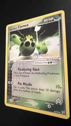 Team Aqua's Cacnea Prerelease Stamp NM 24/95 Promo Pokemon TCG EX: Team Magma - Image 3