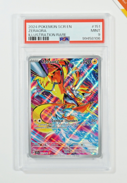 Pokemon PSA 9 Zeraora #151 SCR EN Stellar Crown Illustration Rare 2024 English - Image 1
