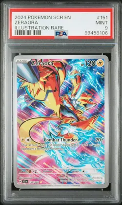 Pokemon PSA 9 Zeraora #151 SCR EN Stellar Crown Illustration Rare 2024 English - Image 2
