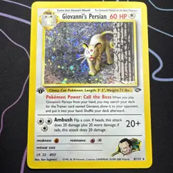 Pokemon TCG Giovanni's Persian 8/132 Gym Challenge Holo Rare 1st Edition LP - Image 1