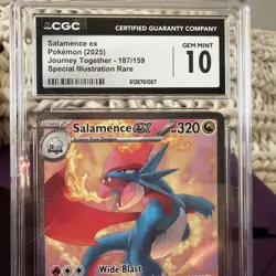 CGC 10 Salamence ex 187/159 SIR Journey Together Pokemon Card GEM MINT - Image 2