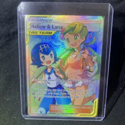 Pokemon Cosmic Eclipse Mallow & Lana Tag Team 231/236 Full Art Foil Card NM/M - Image 2