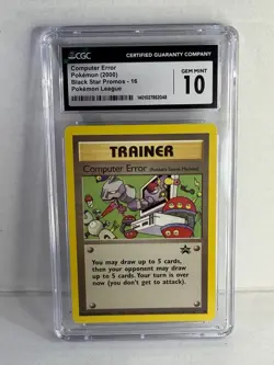 CGC 10 Computer Error #16 Black Star Promo 2000 Pokemon League Card - Image 1