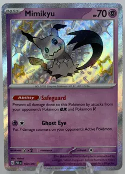 Pokemon TCG Mimikyu 160/091 Scarlet & Violet Paldean Fates SHINY RARE 2024 [NM] - Image 1