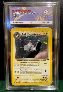 Pokemon TCG - Dark Magneton Team Rocket Holo 11/82 - Graded ACE 9 + SWIRL - Image 1