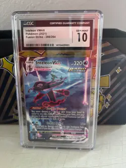 2021 Pokemon SWSH Fusion Strike Inteleon VMAX Alternate Art 266/264 CGC 10 GEM - Image 1