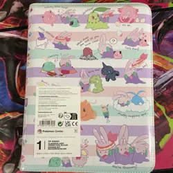 Pokemon Center Goomy Zip Binder Faux Leather Pastel Stripes Pokemon TCG Album - Image 1