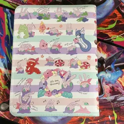Pokemon Center Goomy Zip Binder Faux Leather Pastel Stripes Pokemon TCG Album - Image 2
