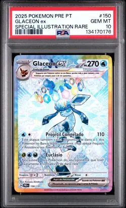 2025 POKEMON PORTUGUESE PRE PT-PRISMATIC EVOLUTIONS #150 GLACEON EX PSA 10 - Image 1