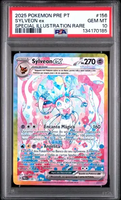 2025 POKEMON PORTUGUESE PRE PT-PRISMATIC EVOLUTIONS #156 SYLVEON EX PSA 10 - Image 1