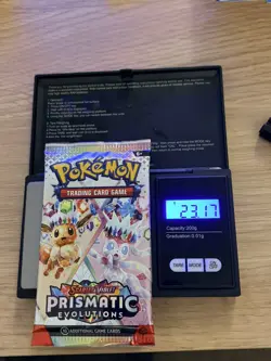Heavy 23.17g Pokemon TCG Prismatic Evolutions Booster Pack ✅ potential god packU - Image 1
