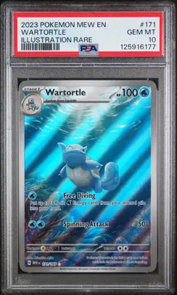 2023 POKEMON MEW EN-151 ILLUSTRATION RARE #171 WARTORTLE PSA 10 - Image 1