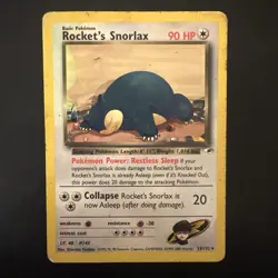 Pokemon TCG Vintage Rocket’s Snorlax Non Holo Rare 33/132 Gym Heroes WotC - Image 1