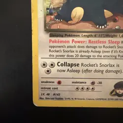 Pokemon TCG Vintage Rocket’s Snorlax Non Holo Rare 33/132 Gym Heroes WotC - Image 5