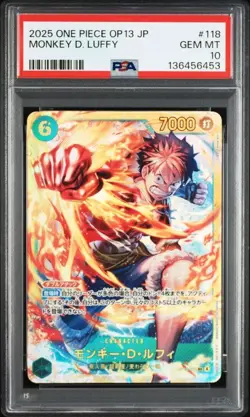 PSA 10 Monkey D. Luffy SEC OP13-118 2025 ONE PIECE Card Japanese - Image 1