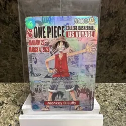 One Piece Monkey.D.Luffy US Voyage College Basketball SEALED - Image 1