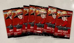 One Piece TCG Carrying On His Will OP-14 Loose Booster Pack Lot Of 7! Sealed! - Image 1