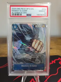 Monkey D. Garp Alternate Art PSA GEM MINT 10 One Piece OP 12 - Image 1