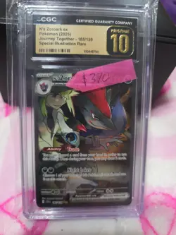 CGC 10 PRISTINE N's Zoroark ex SIR Pokemon Journey Together 185/159 POP 26! - Image 1