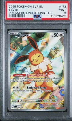 Eevee 2025 Pokemon SVP EN-SV Prismatic Evolutions ETB Promo #173 Graded PSA 9 - Image 1