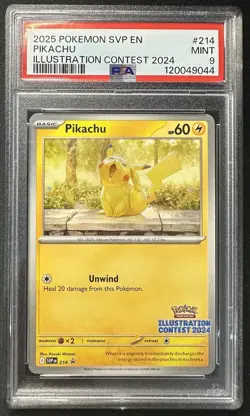 Pikachu 2025 Illustration Contest Promo 214 SVP EN PSA 9 - Image 1