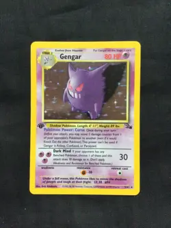 Pokemon Cards: 1st Edition Fossil Rare Holo: Gengar 5/62 - Image 1