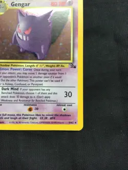 Pokemon Cards: 1st Edition Fossil Rare Holo: Gengar 5/62 - Image 5