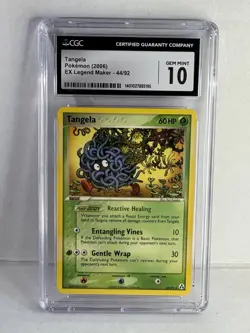 2006 Pokemon EX Legend Maker Tangela 44/92 CGC 10 Gem Mint Slab - Image 1