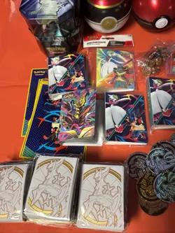 Mixed Pokemon TCG Accessories, Coins, Empty Tins, and Collectibles Bundle Lot - Image 2