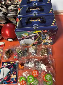 Mixed Pokemon TCG Accessories, Coins, Empty Tins, and Collectibles Bundle Lot - Image 4