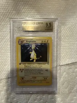 Pokemon 2000 Neo Genesis 1st Edition Amphars CGC9,5. Like PSA10 english low pop. - Image 1